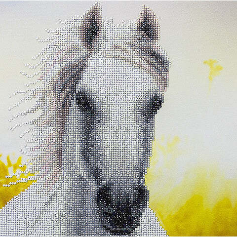 WHITE HORSE DIAMOND ART KIT, INTERMEDIATE 12X12